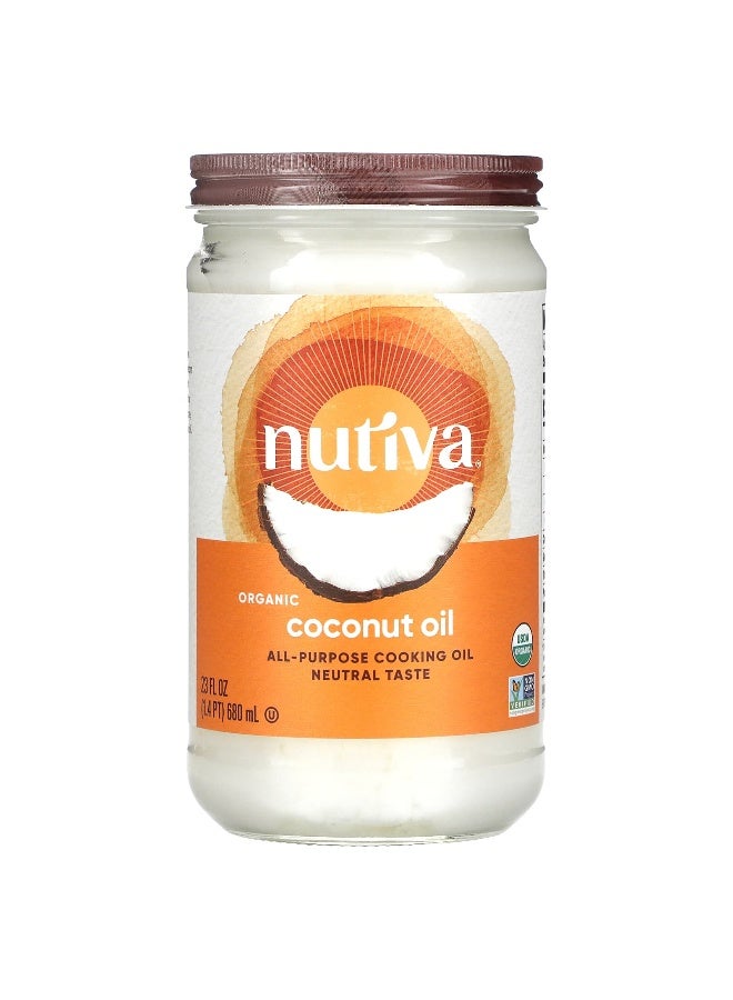 Nutiva, Organic Coconut Oil, 23 fl oz (680 ml) - Image 1