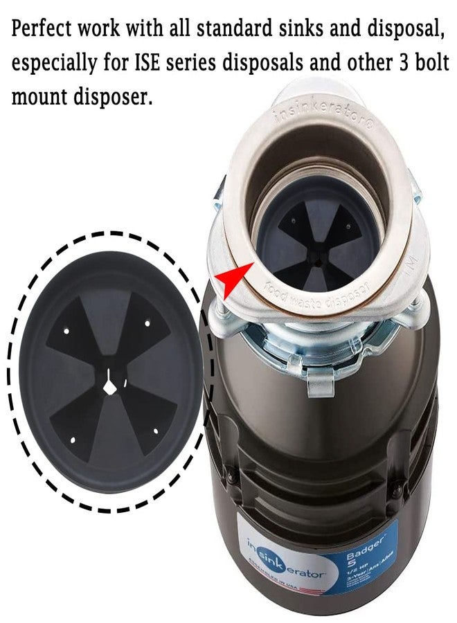 Joywayus قطعتان من المطاط الأسود مقاس 3-3/8 بوصة، واقي من رذاذ مطحنة القمامة، طوق هادئ، حاجز حوض بديل، سدادات تصريف مطورة قابلة للإزالة، أجزاء وملحقات مطحنة نفايات الطعام متعددة الوظائف - Image 3