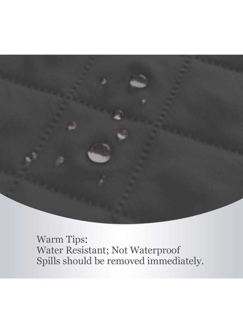 KYD Sofa Cover 3 Seater Large Size Chair Sofa Slipcover Wrinkle-free Reversible Sofa Cover Water Resistant Couch Cover Furniture Protector Cover with Elastic Dark Grey - Image 4