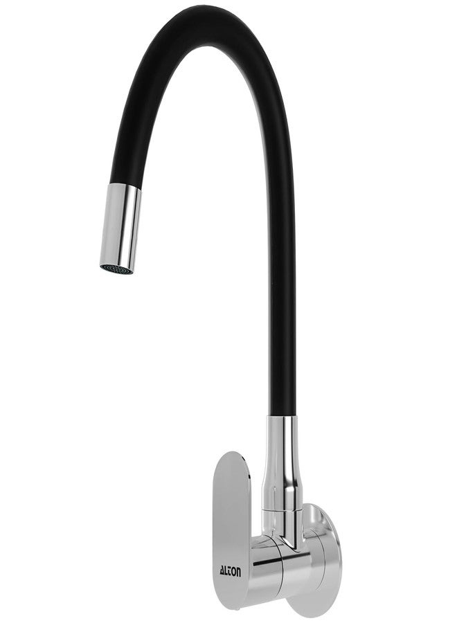 ALTON AXN9466 Brass, Sink Cock with Flexible Swivel Spout, Black & Chrome Finish (Single Flow) - Image 1