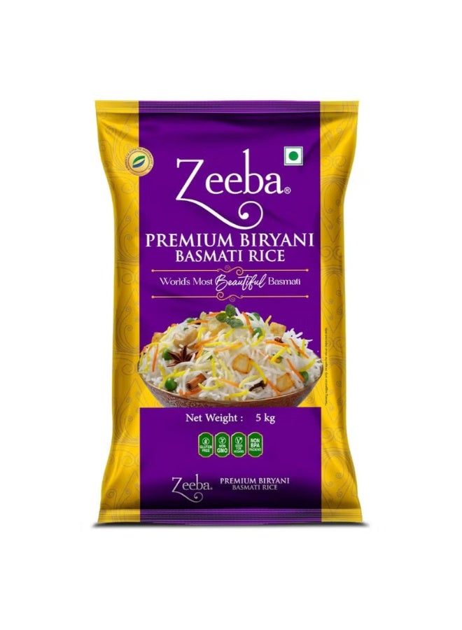 ZEEBA Premium Basmati Rice  Purple Plastic Pouch 5kg - Image 1