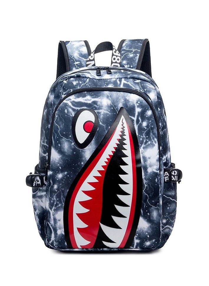 Taiahiro Oxford cloth Shark schoolbag, large-capacity schoolbag for primary and secondary school students, backpack with personality and simplicity.  - Image 1