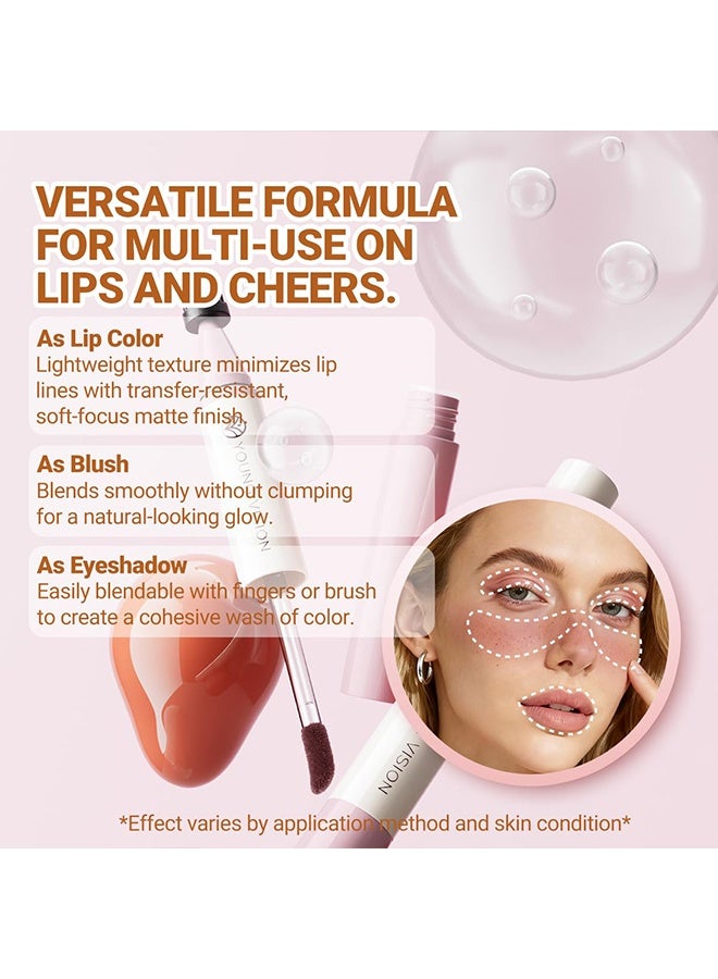 YOUNG VISION Freckle & Blush Dual Pen, 2-in-1 Liquid Blush & Freckle Pen, Dual Ended Fake Freckle Stamp Makeup, Waterproof Long Lasting Cheek Tint for a Natural Sun-Kissed Glow, Multi-Use Lip and Cheek Color, #02 - Image 4