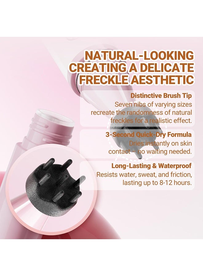 YOUNG VISION Freckle & Blush Dual Pen, 2-in-1 Liquid Blush & Freckle Pen, Dual Ended Fake Freckle Stamp Makeup, Waterproof Long Lasting Cheek Tint for a Natural Sun-Kissed Glow, Multi-Use Lip and Cheek Color, #02 - Image 5