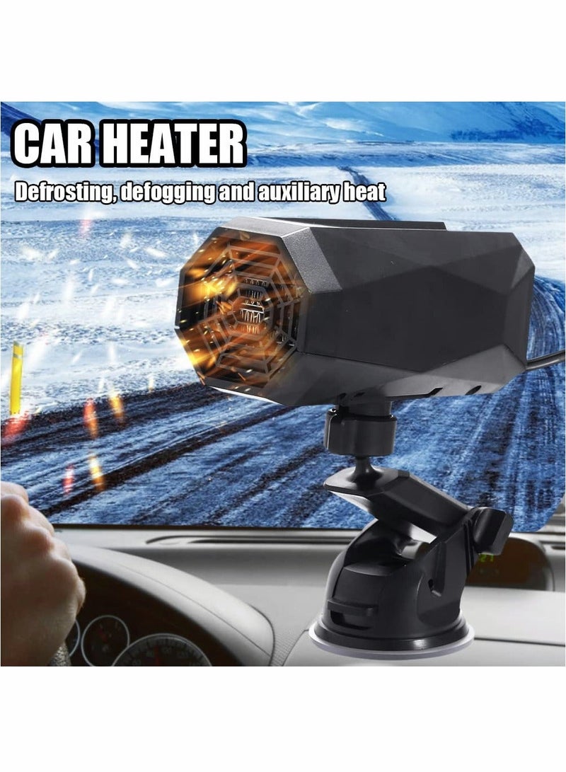 Loquat Car Heater Portable Heat Cooling Fan 12V Defroster Defogger with Two Modes Adjustable 360 Degrees,Car Heaters 150W Plug in Cigarette Lighter - Image 2