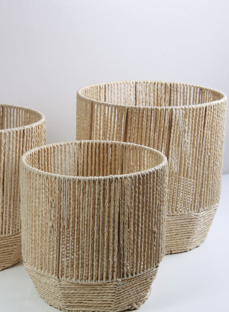 Handmade bamboo home storage basket set, easy to store and store. - Image 2