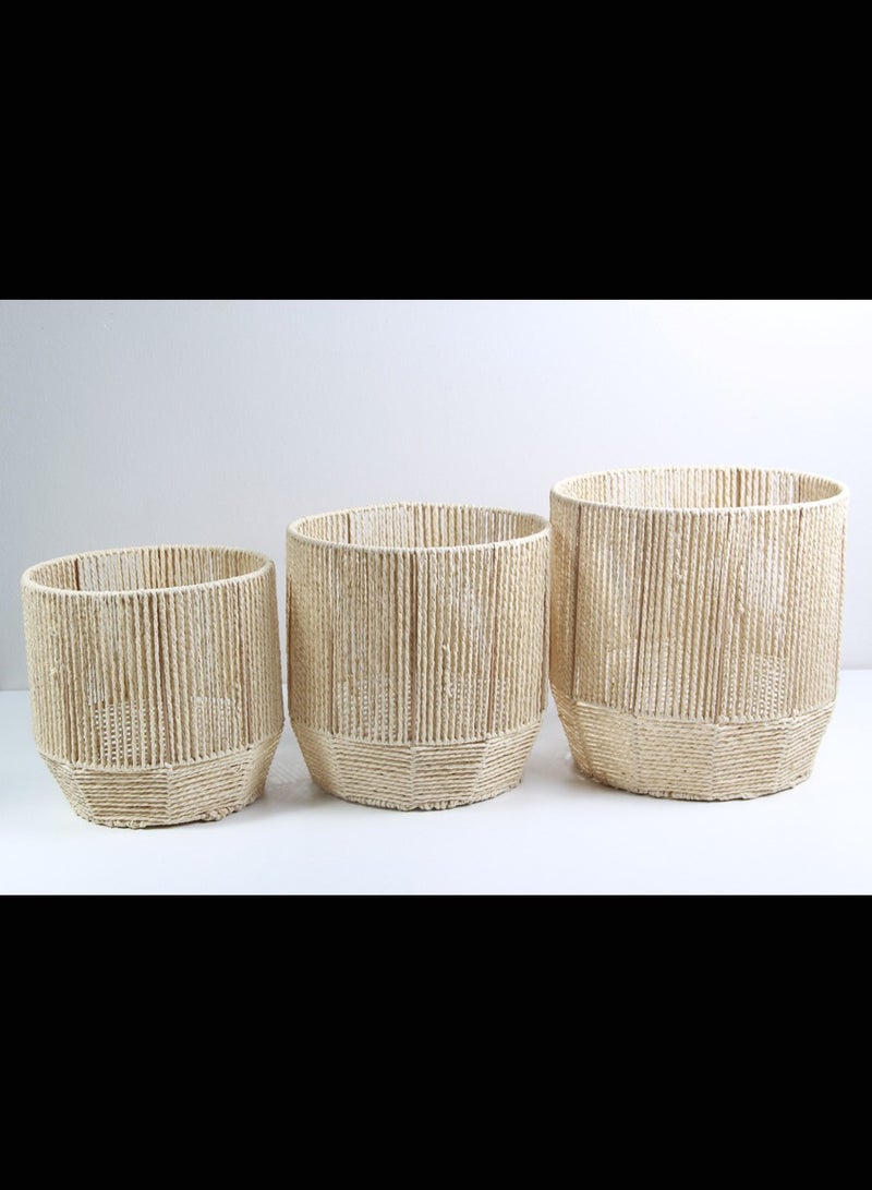 Handmade bamboo home storage basket set, easy to store and store. - Image 1