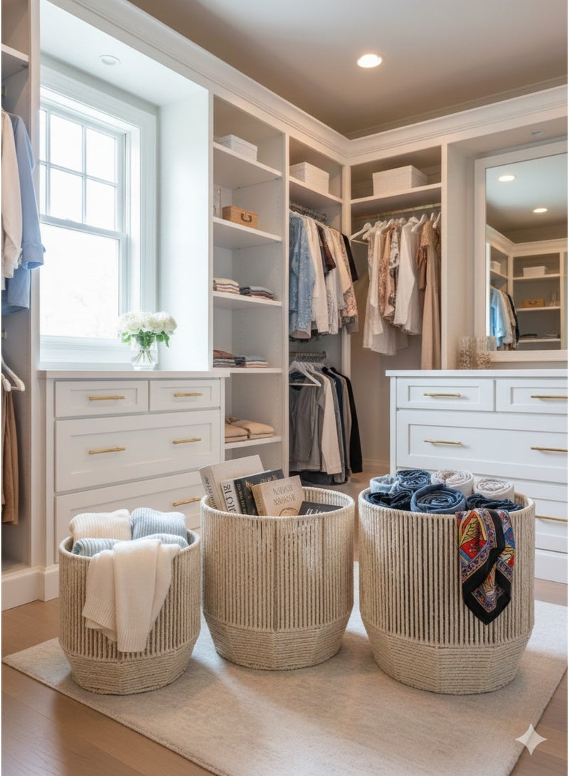 Handmade bamboo home storage basket set, easy to store and store. - Image 2