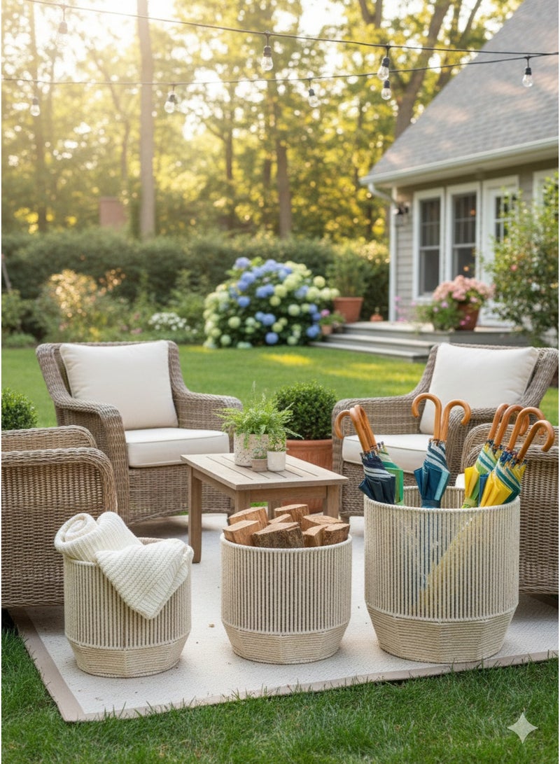Handmade bamboo home storage basket set, easy to store and store. - Image 1