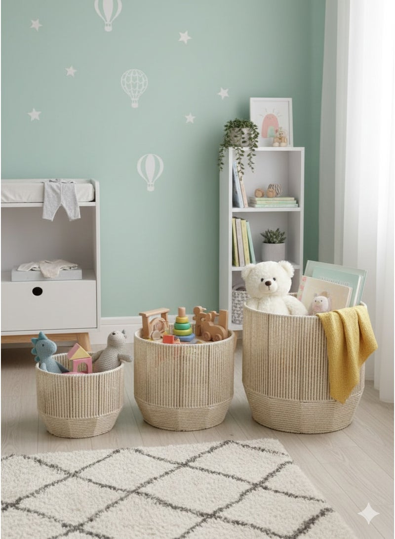 Handmade bamboo home storage basket set, easy to store and store. - Image 4