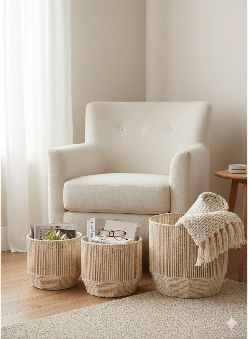 Handmade bamboo home storage basket set, easy to store and store. - Image 5