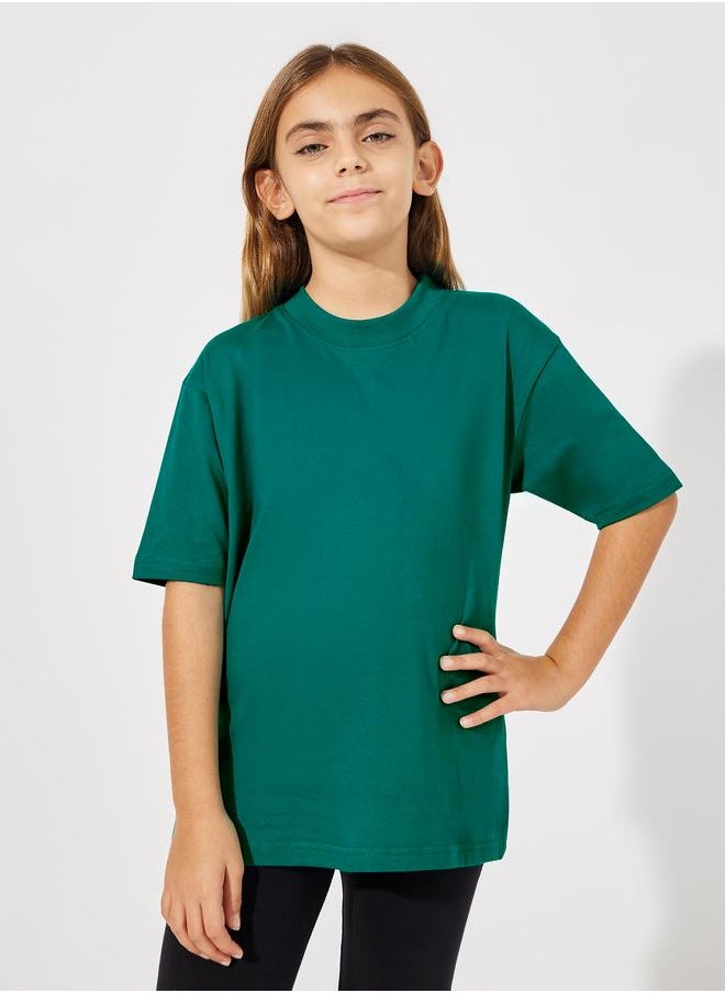 Styli Solid Oversized T-Shirt and Leggings Set