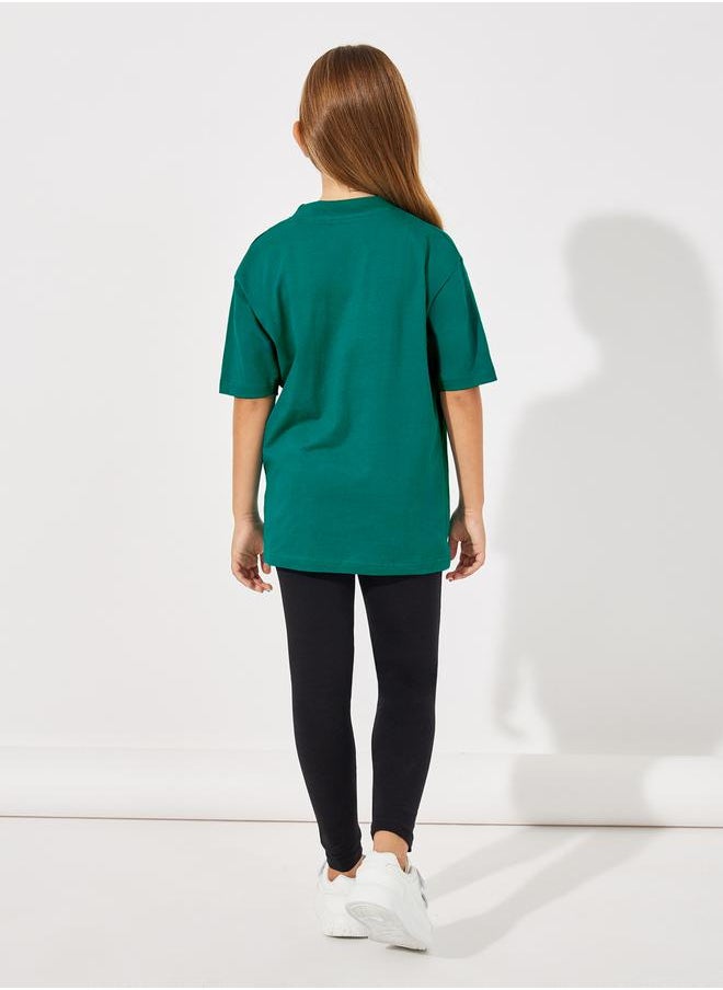 Styli - Solid Oversized T-Shirt & Leggings Set - Image 1