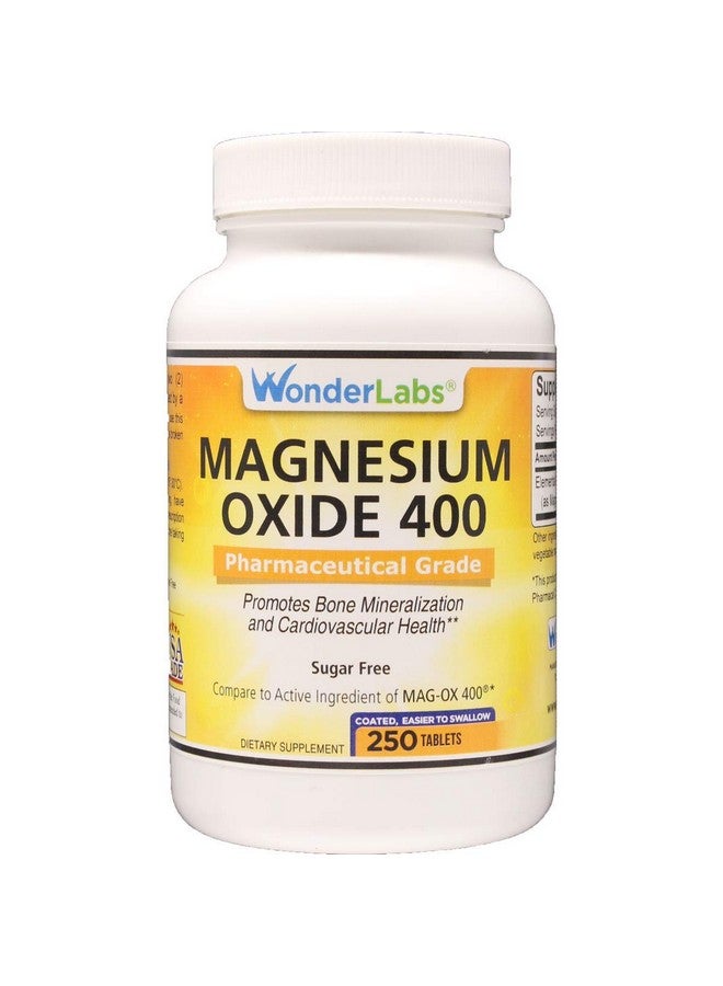 Wonder Laboratories Wonder Labs Magnesium Oxide 400, 483mg of Magnesium Oxide Pharmaceutical Grade** Compare to MAG-OX 400 ® - 250 Tablets - Image 1