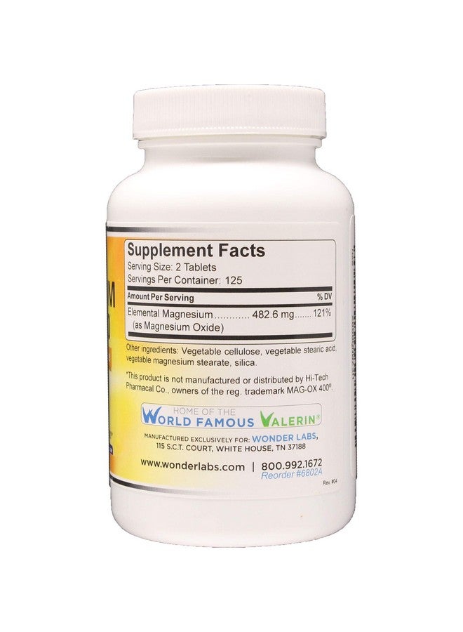 Wonder Laboratories Wonder Labs Magnesium Oxide 400, 483mg of Magnesium Oxide Pharmaceutical Grade** Compare to MAG-OX 400 ® - 250 Tablets - Image 2