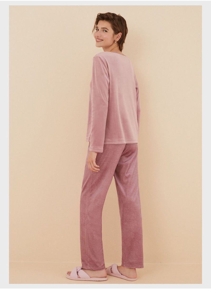 women'secret - Lace Detail Pyjama Top - Image 1