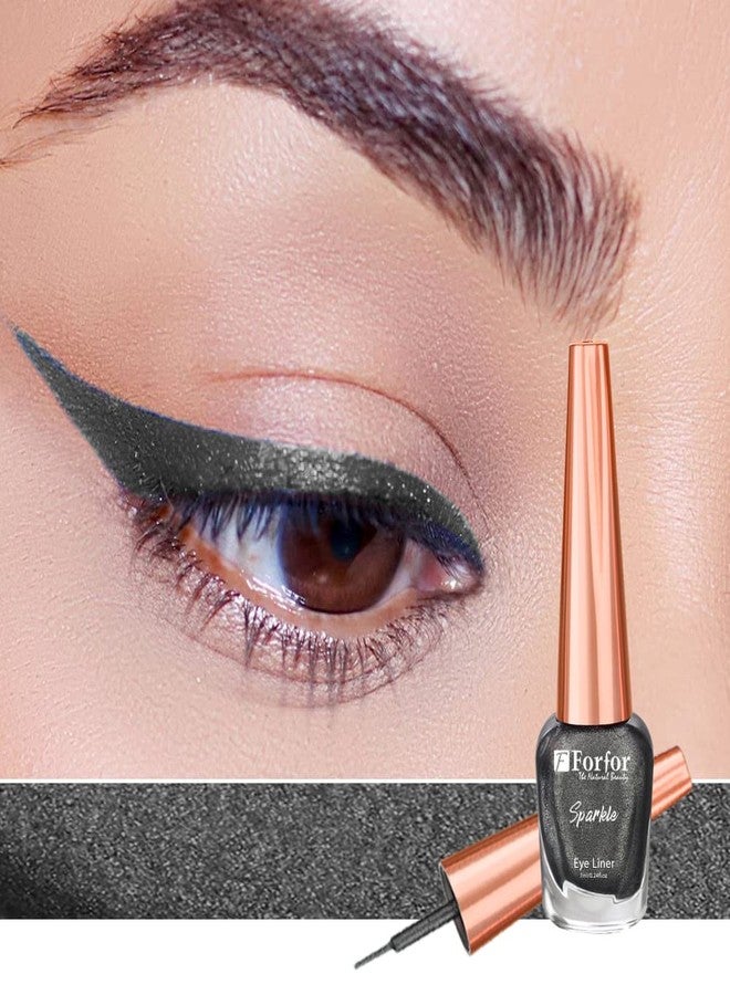 فور فور محدد عيون سائل لامع من فورفور، مقاوم للتلطخ والماء، 7 مل لكل عبوة (مجموعة من 2، رمادي، أزرق) - Image 3