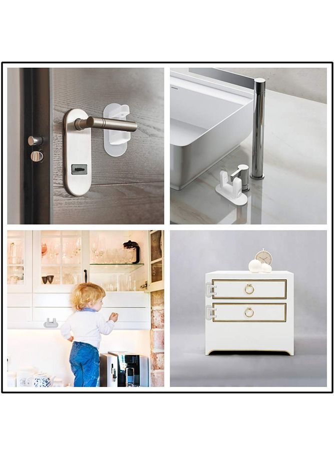 Bebiland 2 Pack Door Lever Locks for Child Safety, Kids/Pets Proof Door Handles with 3M Adhesive - Image 3