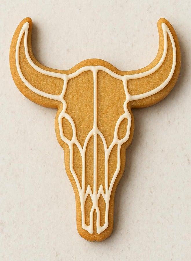 Mighty Gadget Western Cattle Skull Cookie Cutter & Stamp Set - 4x3.9", Rustic Cowboy Longhorn Design (Random Color) - Image 5