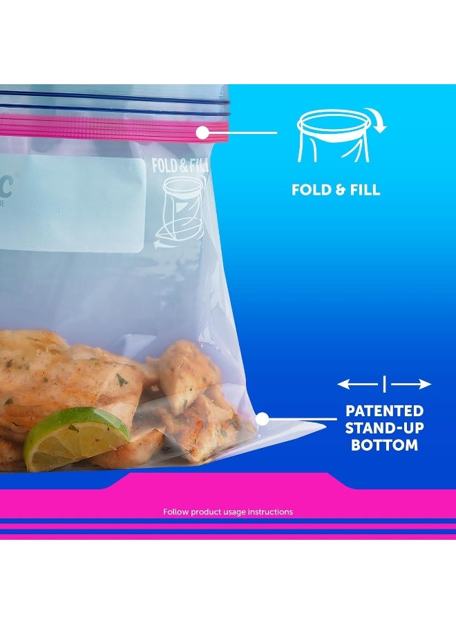 Ziploc - Ziploc Quart Food Storage Bags, Grip 'n Seal Technology for Easier Grip, Open, and Close, 100 Count - Image 1