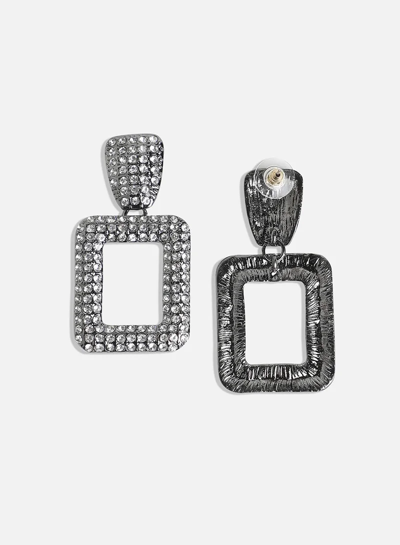 SOHI Stone Studded Square Shaped Artificial Drop Earring Jewellery