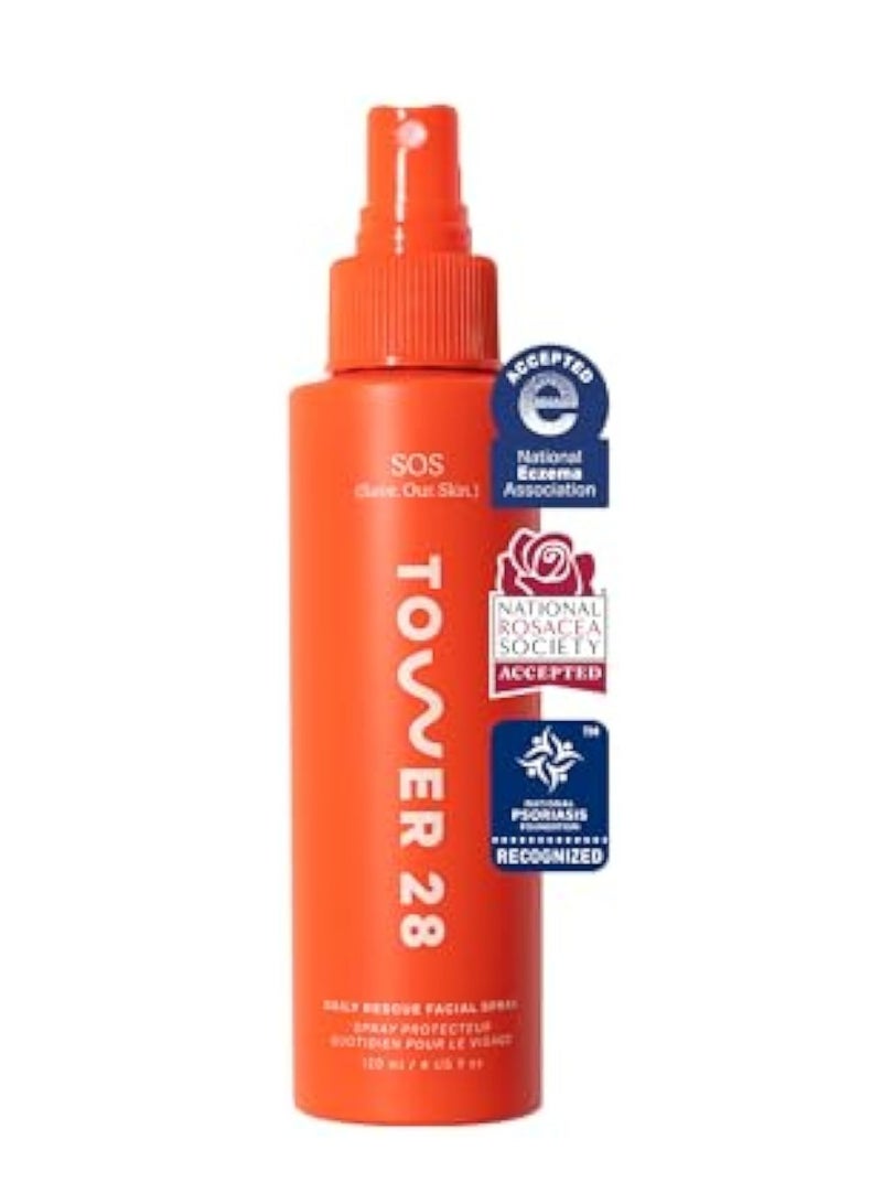Tower 28 SOS Daily Rescue Facial Spray | Soothing and Refreshing pH Balancing Toner | Hypochlorous Acid Designed for Sensitive Skin | 4 Fl Oz