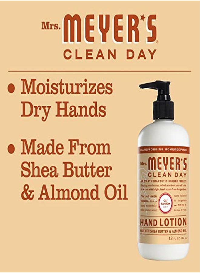 Mrs. Meyer's Clean Day Hand Lotion For Dry Hands, NonGreasy Moisturizer Made With Essential Oils, Cruelty Free Formula, Oat Blossom Scent, 12 Oz Bottles, Pack Of 3  - Image 4