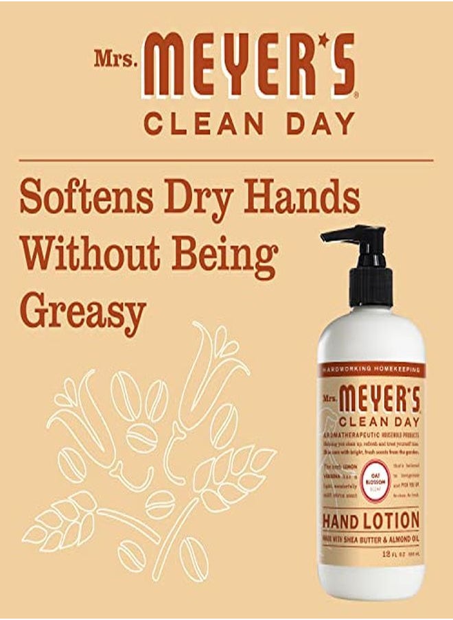 Mrs. Meyer's Clean Day Hand Lotion For Dry Hands, NonGreasy Moisturizer Made With Essential Oils, Cruelty Free Formula, Oat Blossom Scent, 12 Oz Bottles, Pack Of 3  - Image 5