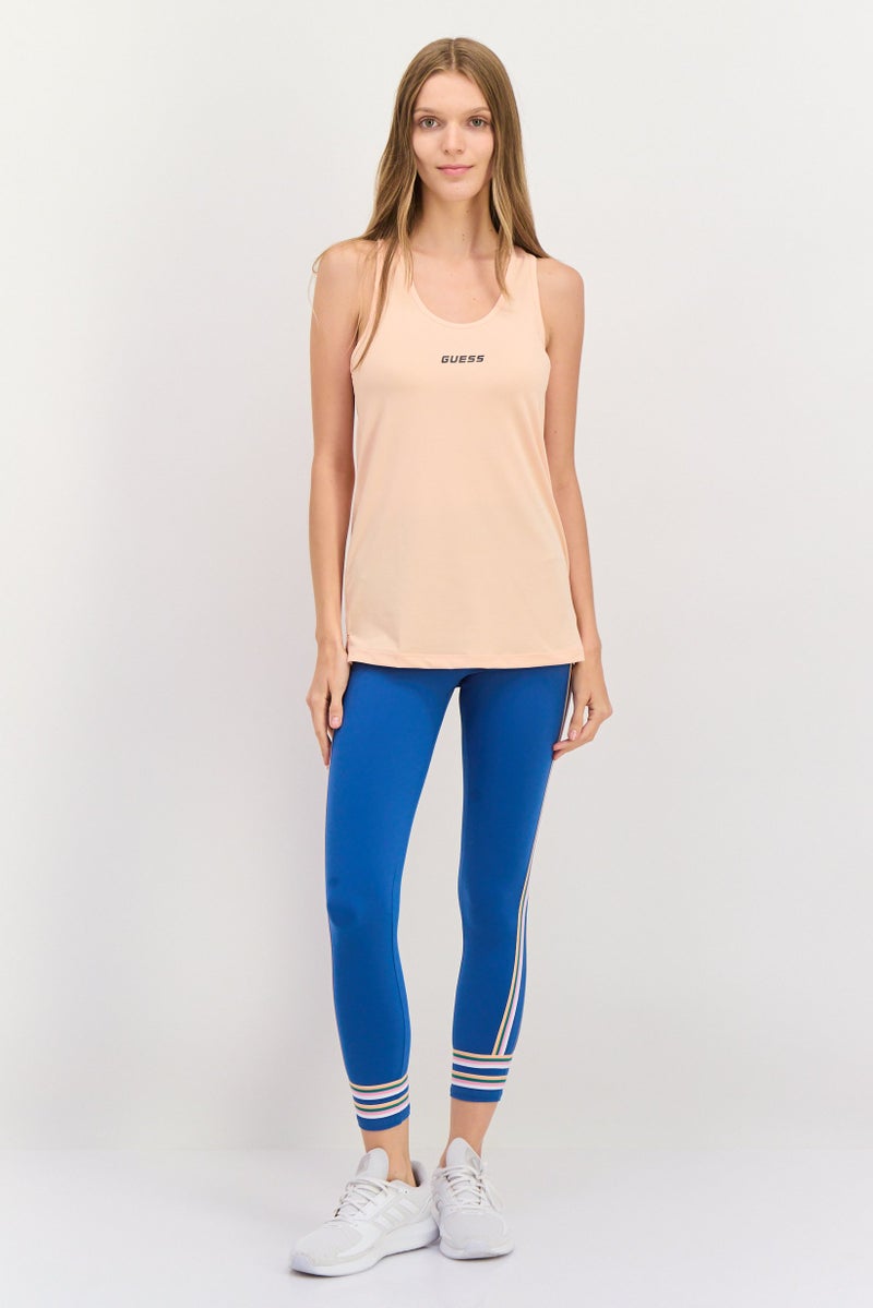 GUESS Women Sportswear Fit Sleeveless Training Top, Orange  - Image 4
