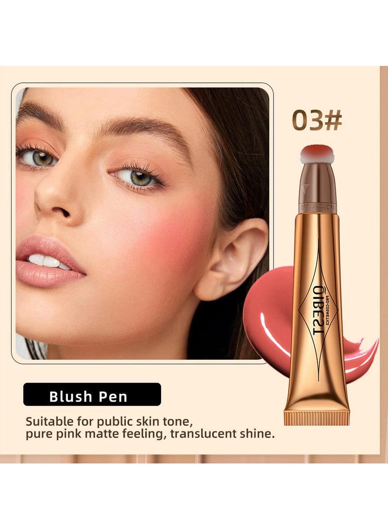 SYOSI 3 Pcs Cream Contour Sticks with Cushion Applicator,Shades with Highlighter and Blush,Waterproof Contour Pen,Highlighter Stick,Blush Stick Easy to Create 3D Face Makeup - Image 3