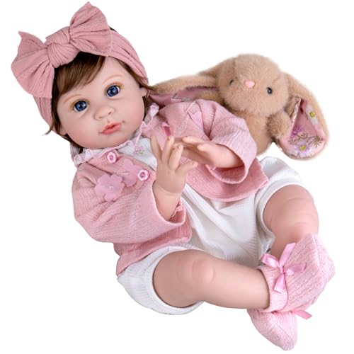 Aori Realistic Reborn Baby Dolls  22 Inch Lifelike Baby Girl with Feeding Bottle  Pacifier Weighted Cloth Body for TruetoLife Feel Gift for Kids Ages 3 - Image 1