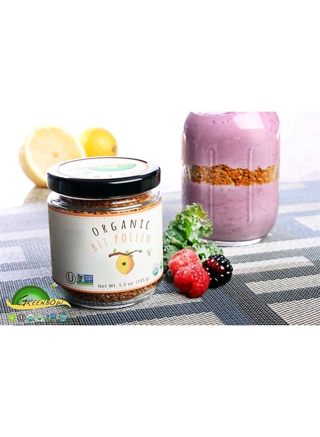 greenbow Organic Bee Pollen - 100% USDA Certified Organic, Non-GMO, Pure, & Natural Bee Pollen - Superfood Packed with Proteins, Vitamins & Minerals - Kosher Certified, Gluten Free -155g x 2 Jars - Image 4