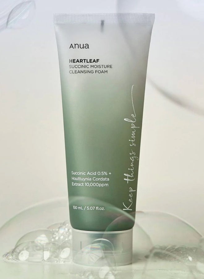 Anua Heartleaf Succinic Moisture Cleansing Foam 150Ml - Image 2