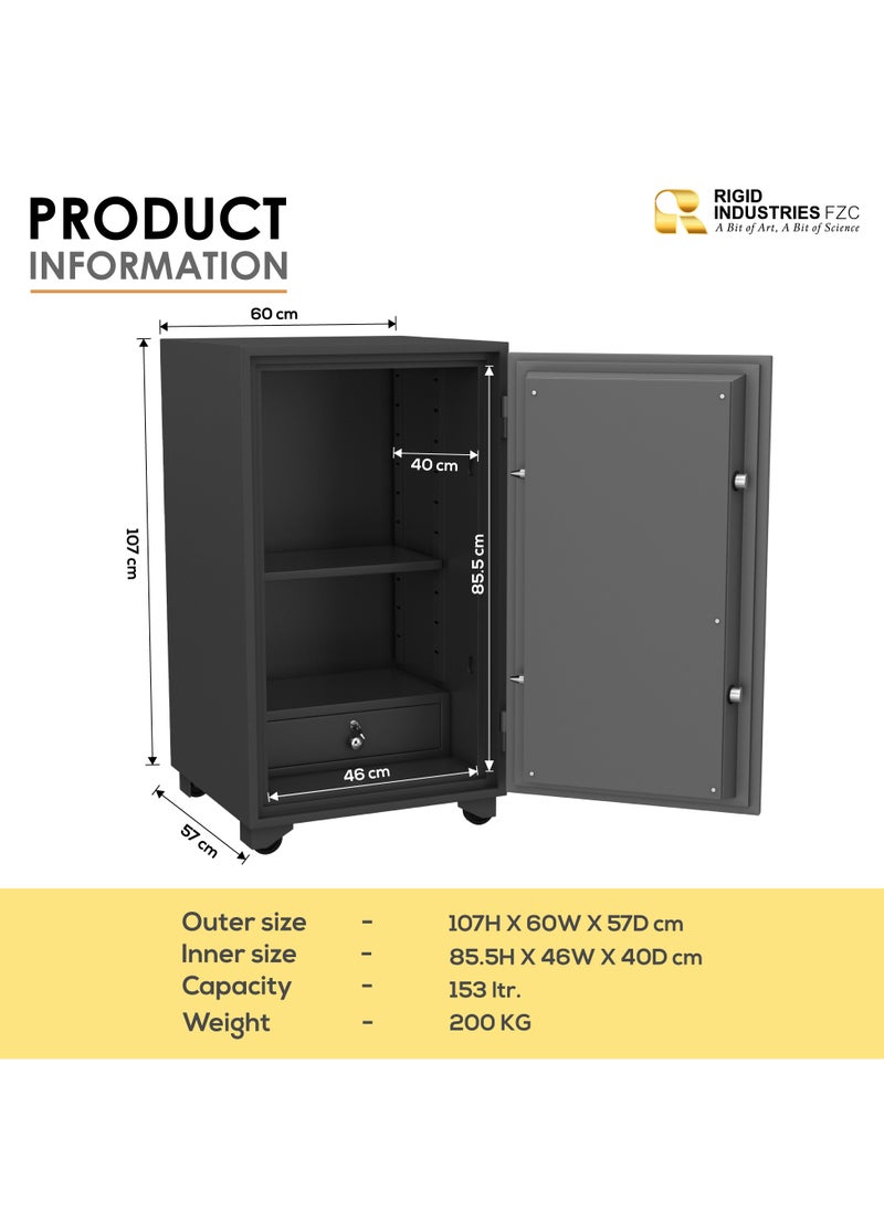 Fire Resistant Steel Safe with Dual Key Lock, 200Kg