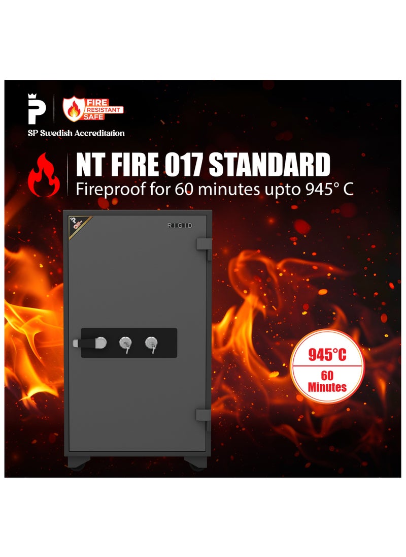 Fire Resistant Steel Safe with Dual Key Lock, 200Kg