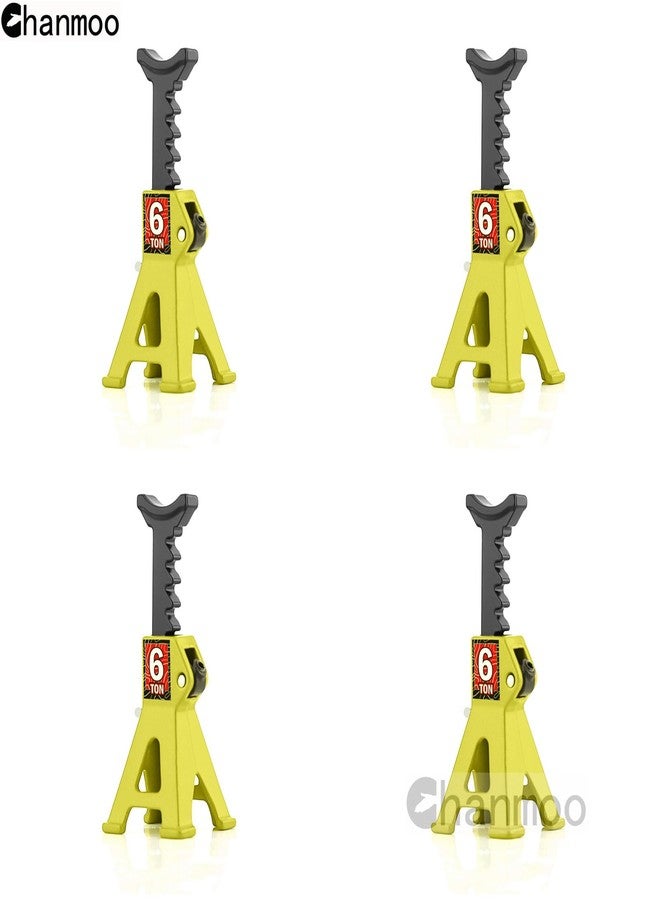 Chanmoo 1/24 RC Toy Jack Stands 1/18 Simulation 6 Ton Metal Adjustable Mini Jacks Stand for 1:18 1:24 Scale Crawler Car Axial SCX24 Kyosho Tamiya HSP FCX24 TRX4M SCX24 AX24 Ford Bronco (Yellow, 2 PCS) - Image 5