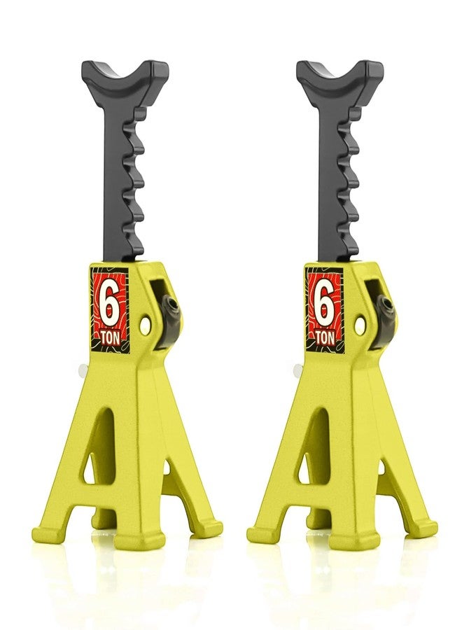 Chanmoo 1/24 RC Toy Jack Stands 1/18 Simulation 6 Ton Metal Adjustable Mini Jacks Stand for 1:18 1:24 Scale Crawler Car Axial SCX24 Kyosho Tamiya HSP FCX24 TRX4M SCX24 AX24 Ford Bronco (Yellow, 2 PCS) - Image 1
