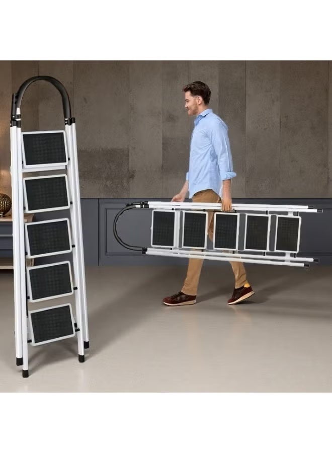 BLOOMING TIME 4-Step Foldable Non-Slip Family Step Ladder, Portable Folding Step Ladder, Multi-Function Step Ladder - Image 2