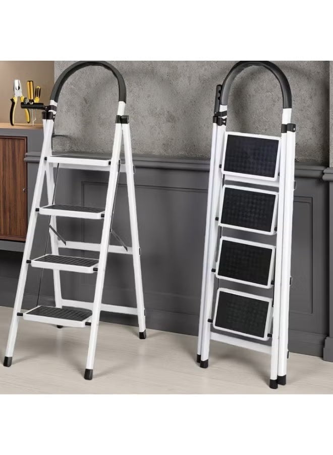 BLOOMING TIME 4-Step Foldable Non-Slip Family Step Ladder, Portable Folding Step Ladder, Multi-Function Step Ladder - Image 1