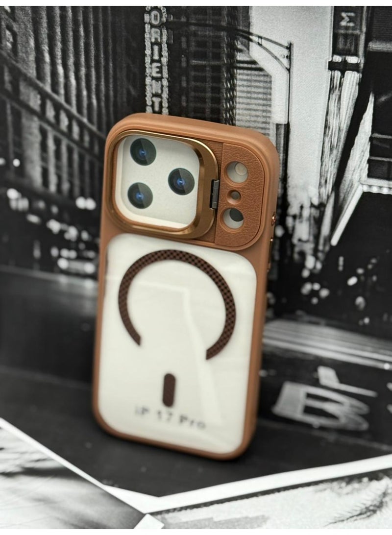 general Cat-Cot Magnetic Shockproof Case for iPhone 17 Pro with Camera Lens Protector & Kickstand Ring – Anti-Scratch, MagSafe Compatible, Carbon Fiber Design - Image 3