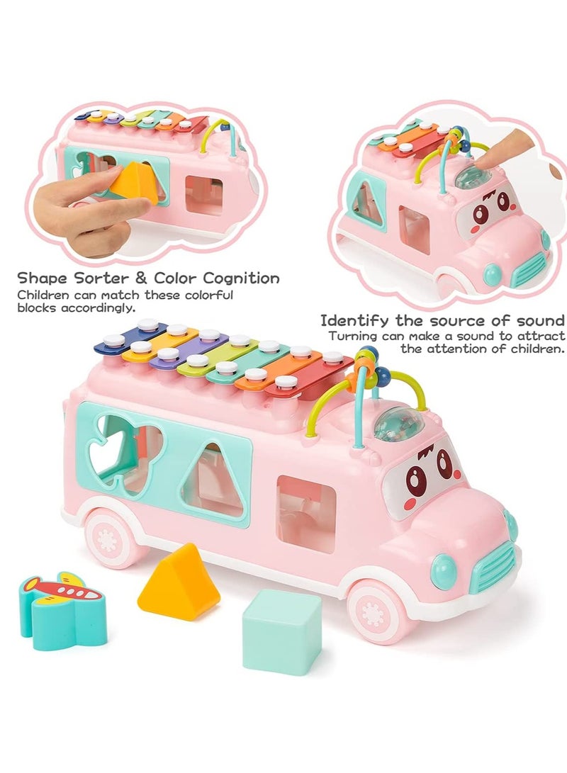 SYOSI Baby Toy 12 18 Months, Music Bus Xylophone for Kids Toy, Baby Toys for 1 Year Old Boys and Girls with Building Blocks, Musical Toys for Toddlers 1 3, Early Educational Toys for Toddlers Gift - Image 3
