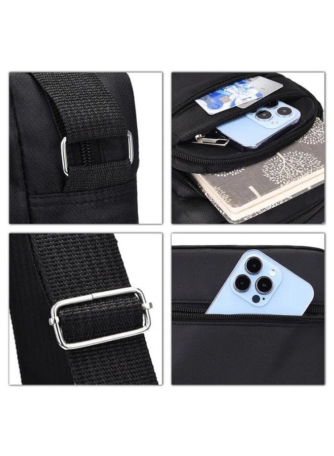LOVELUX Crossbody Sling Bag for Men & Women - Water-Resistant Shoulder Bag with 2 Spacious Compartments & Multiple Zipper Pockets - Lightweight Chest Bag for Travel, Work & Everyday Use (Black) - Image 2