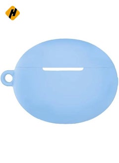 HuHa Silicone Case Cover for Huawei FreeBuds 3 - Anti-Shock Full Protection with Carabiner and Charging Port Accessibility - Sky Blue  - Image 3