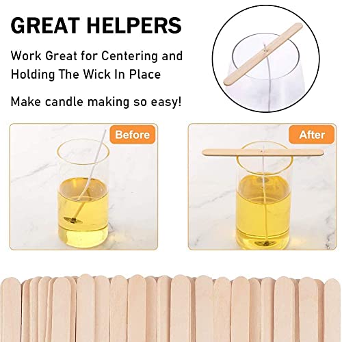 ANTUNIHOD Wooden Candle Wick Holders Pack of 150pcs Wick Centering Devices Candle Wick Bars for Candle Making … (4.5inch - 150pcs) - Image 4