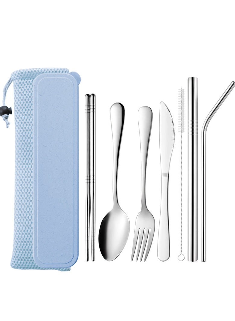 جين لى تشيانغ مجموعة أدوات مائدة محمولة من الفولاذ المقاوم للصدأ 304 مكونة من 7 قطع لحفلات النزهات والمطاعم والتجمعات المنزلية - Image 2