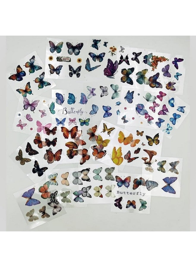 R H LIFESTYLE R H LIFESTYLE 100 Pcs Butterfly Self-Adhesive Sticker Vintage Retro Decorative Stickers For Paper Scarpbooking, Journaling, Greeting Card, Projects And DIY Art Craft (Butterfly), 16.5 Cm X 16.5 Cms  - Image 4