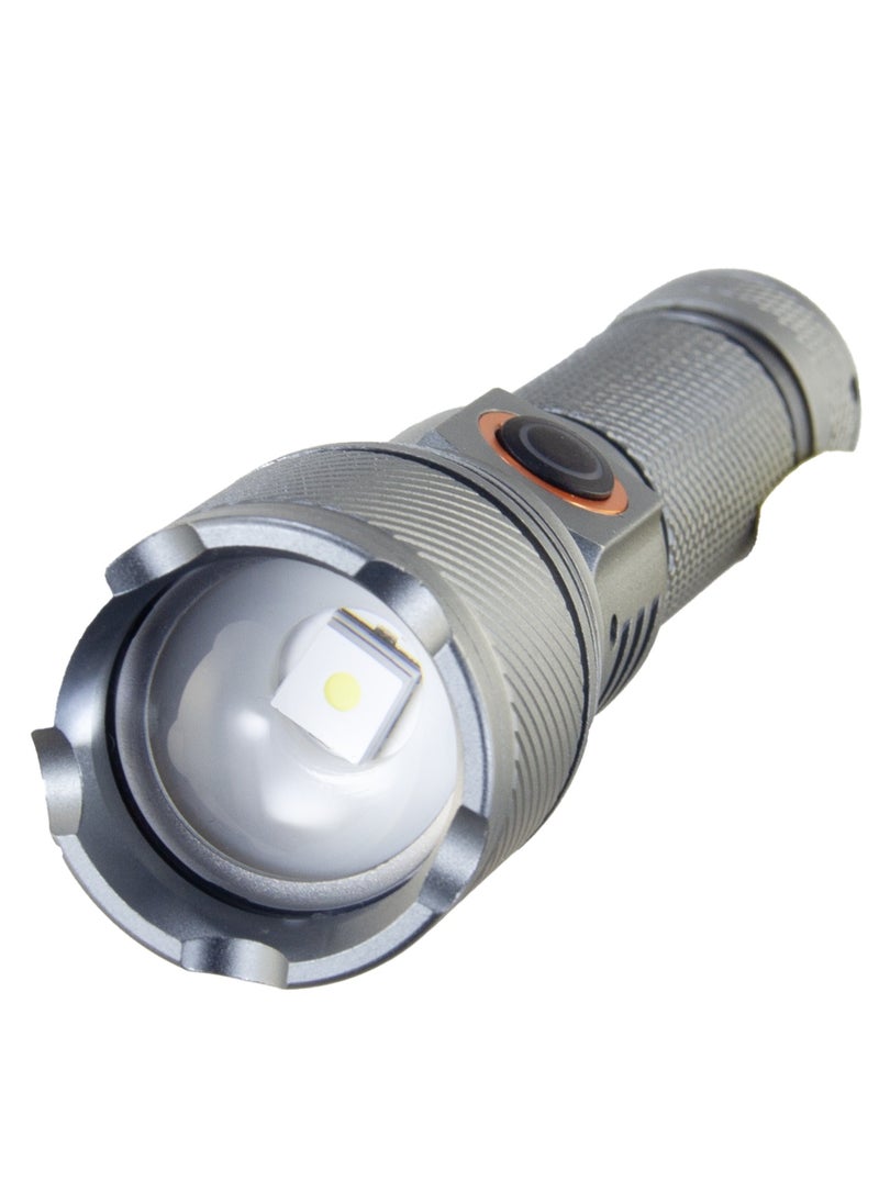 SONASHI Rechargeable LED Torch with Zoom Function | 6000mAh Battery with Type-C Charging | 1000 Meters Long Coverage | Hyper Bright 15-Watt Laser LED with 2 Hours Continuous Working | LED Flashlight for Camping & Hiking | SLT-3911Z Grey (Pack of 3)  - Image 5