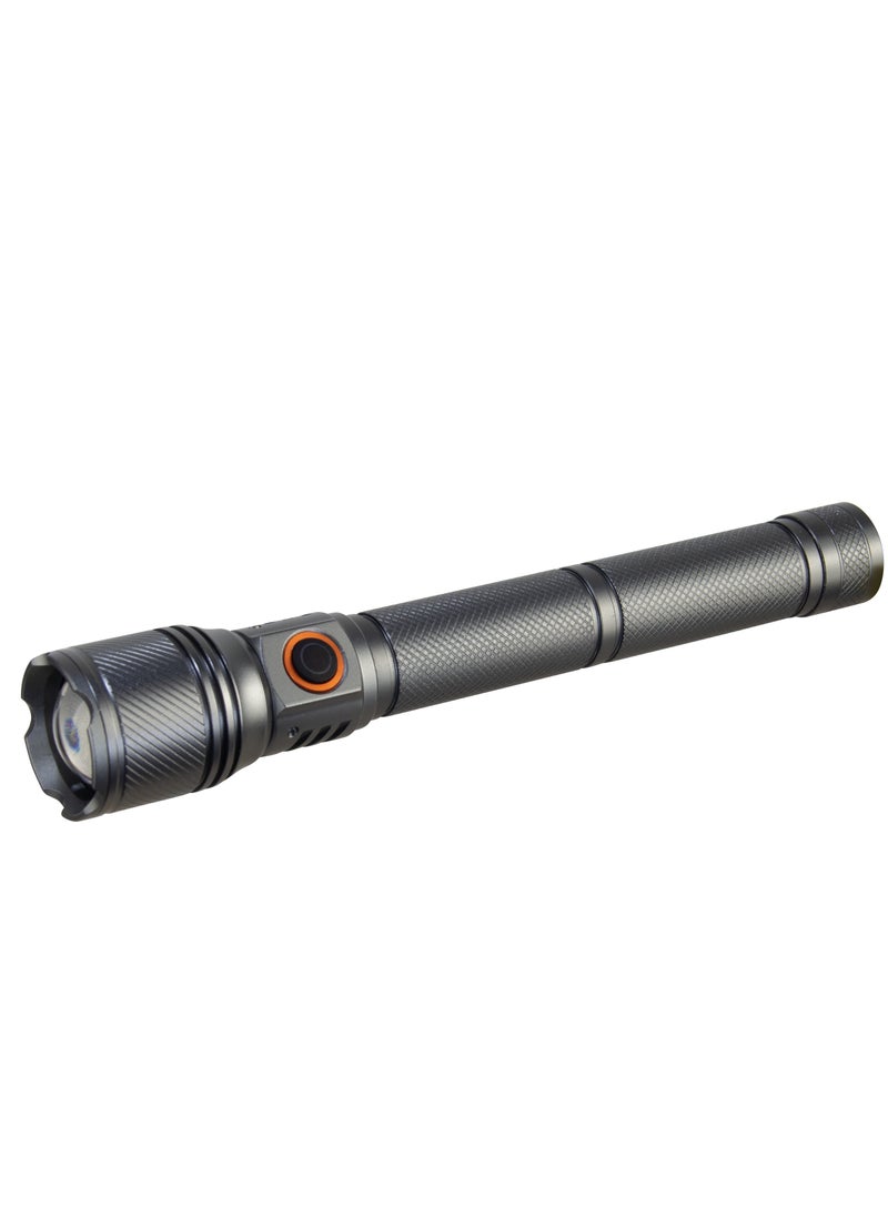 SONASHI Rechargeable LED Torch with Zoom Function | 6000mAh Battery with Type-C Charging | 1000 Meters Long Coverage | Hyper Bright 15-Watt Laser LED with 2 Hours Continuous Working | LED Flashlight for Camping & Hiking | SLT-3911Z Grey (Pack of 3)  - Image 3