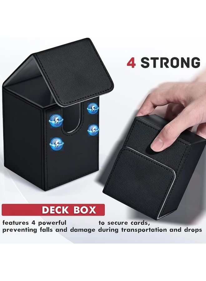 Black Gray Card Storage Box Holds Over 100 Single Cards Portable Capacity Case - Image 1