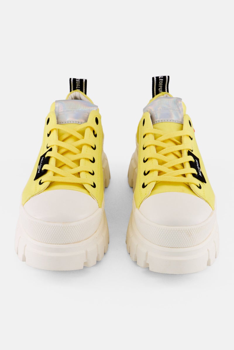 PALLADIUM أحذية كاجوال نسائية ريفولت لو تي إكس مزودة بأربطة، صفراء - Image 4